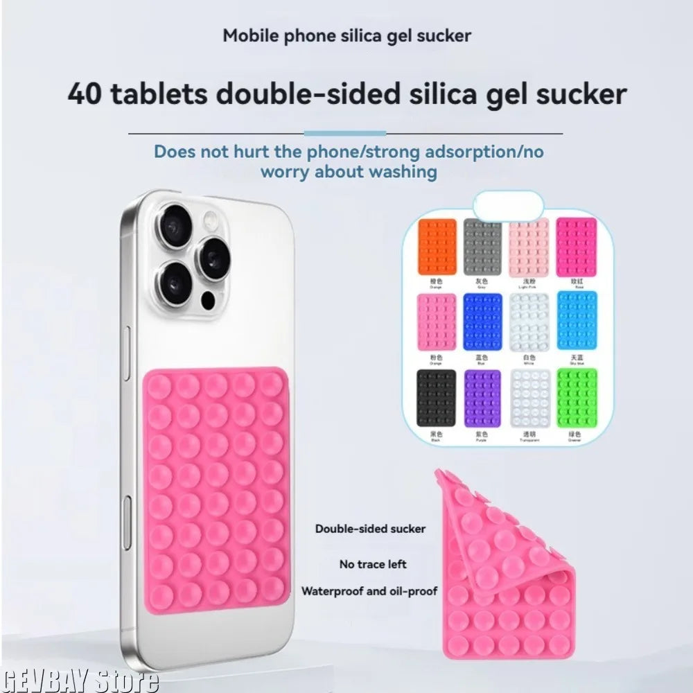 Silicone Suction Cup Phone Stand with Strong Double-sided No-hand Grip, Video Fixing Pad, Silicone Rubber Suctionsilicone Case